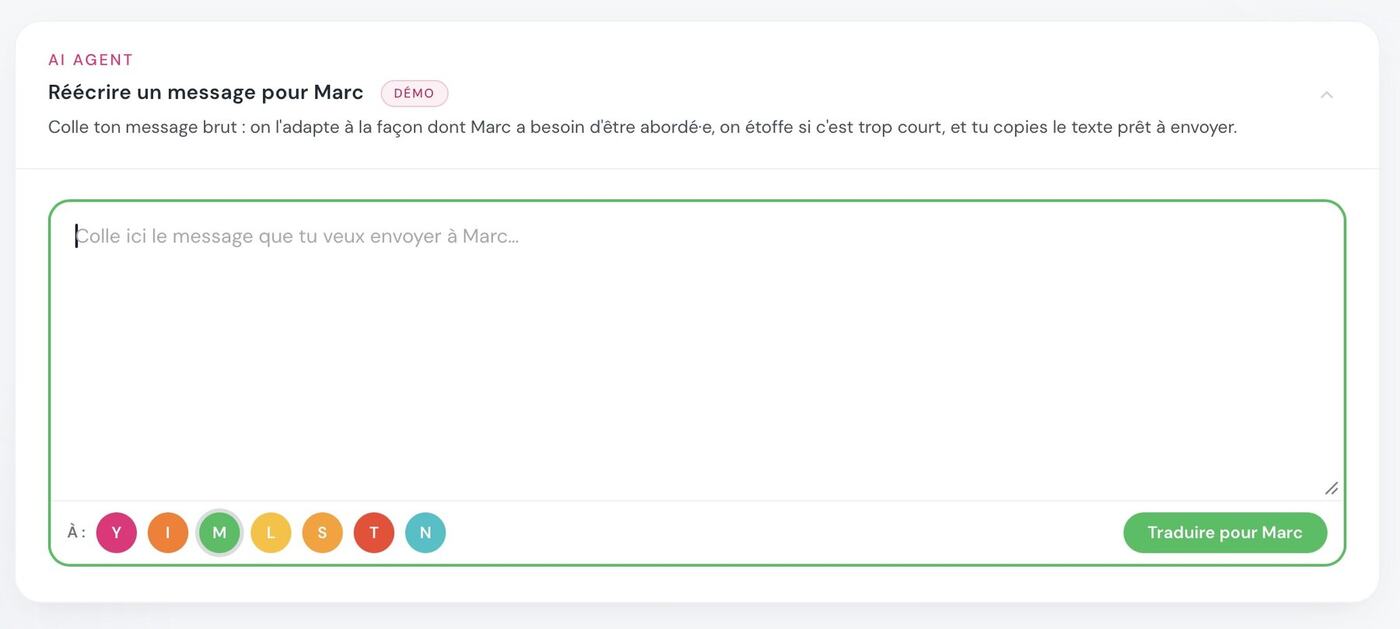 Agent IA : réécriture d'un message pour un collègue de la cohorte